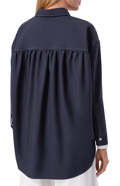 Шерстяная рубашка MARNI синего цвета по цене 113000 руб., арт. CAMA0613SQ/TW839, фото 4 Шерстяная рубашка MARNI, арт. CAMA0613SQ/TW839, фото 4