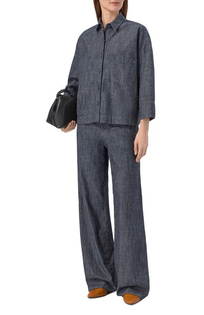 Джинсовая рубашка LORENA ANTONIAZZI синего цвета по цене 61400 руб., арт. E2632CA42A/9526, фото 2 Джинсовая рубашка LORENA ANTONIAZZI, арт. E2632CA42A/9526, фото 2