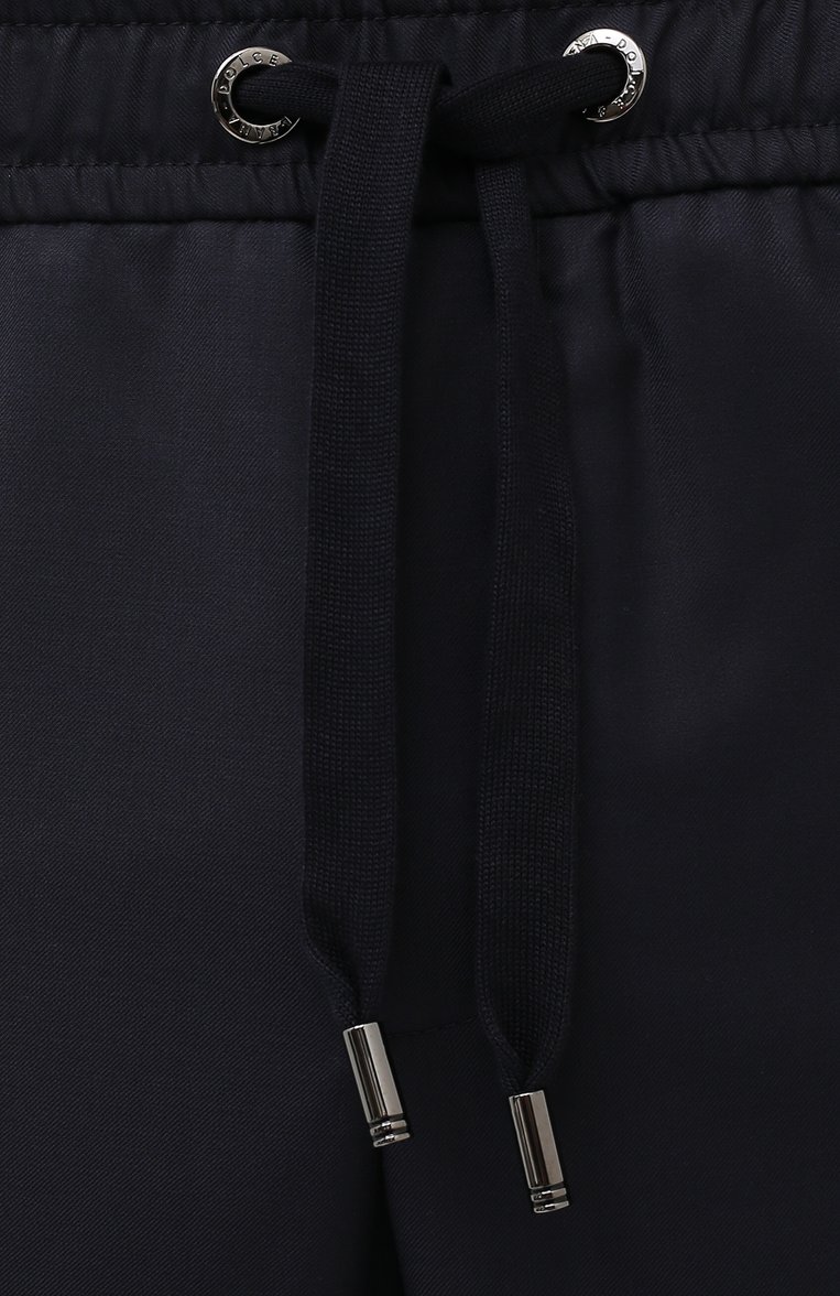 Мужские шерстяные брюки DOLCE & GABBANA синего цвета, арт. GYACET/FU2Z9 | Фото 5 (Материал внешний: Шерсть; Длина (брюки, джинсы): Стандартные; Случай: Повседневный; Материал сплава: Проставлено; Драгоценные камни: Проставлено; Стили: Кэжуэл)