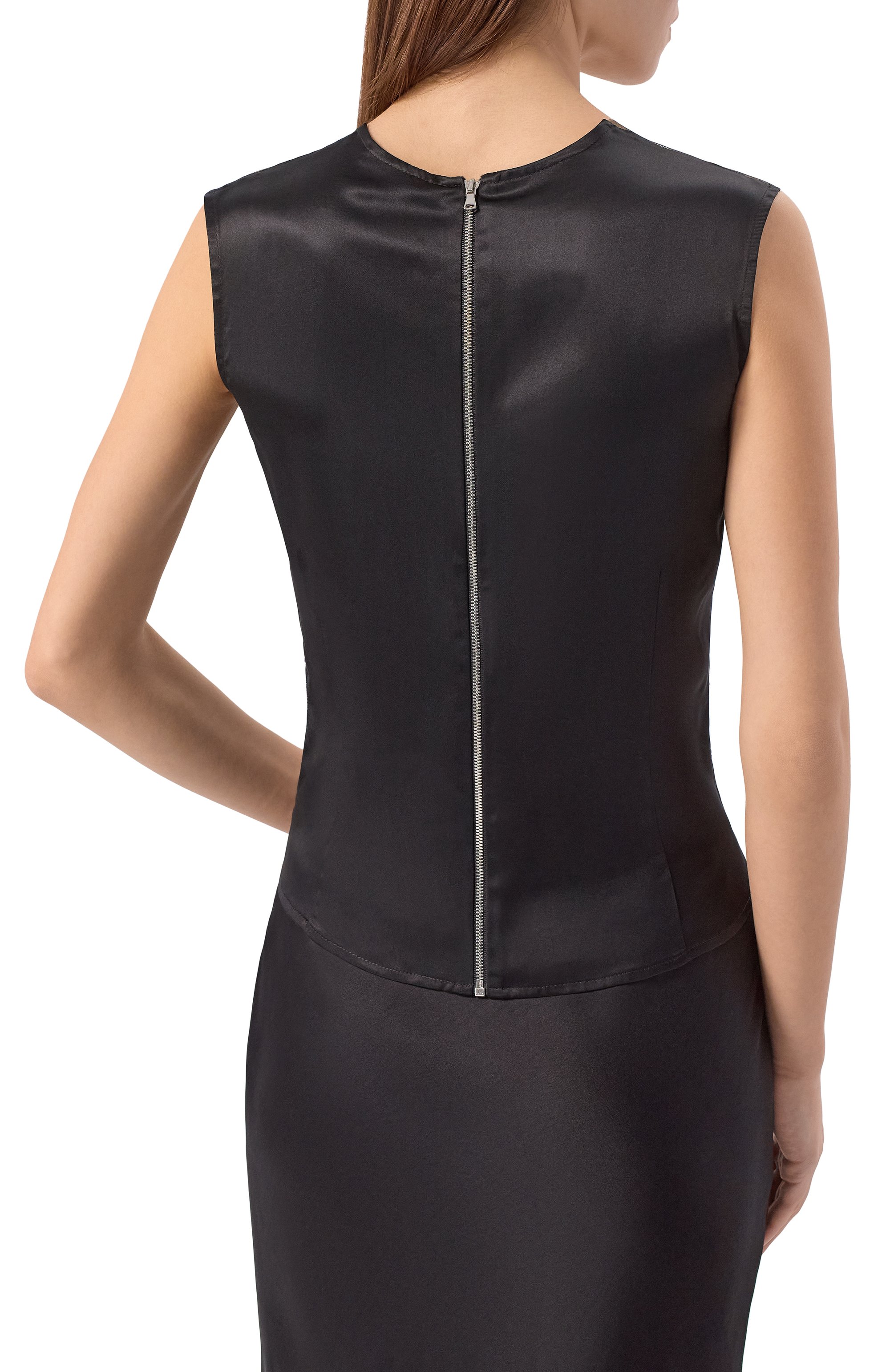 Атласный топ с отделкой стразами YANINA, арт. T-3091D, фото 4