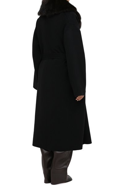 Пальто с отделкой из меха соболя MANZONI24, арт. 20M647-DB1Z/56, фото 5