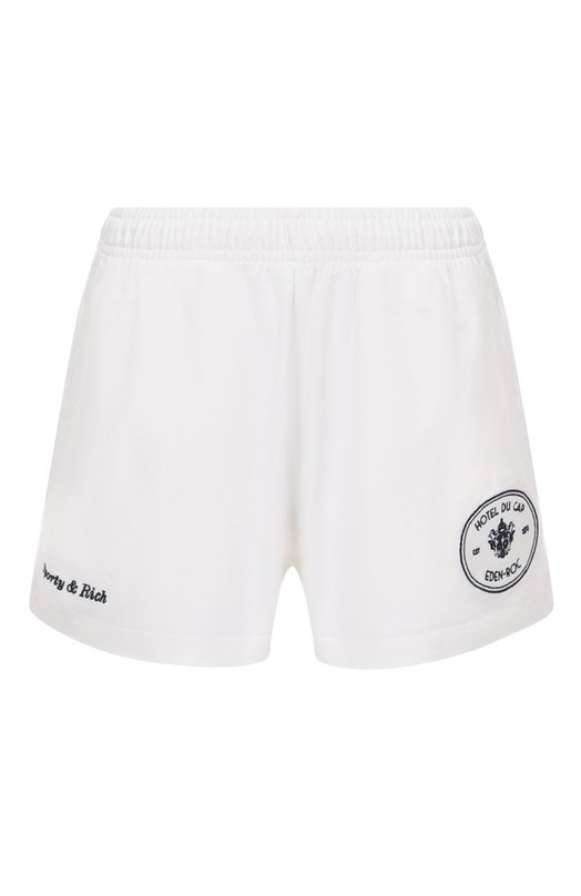 Хлопковые шорты Sporty & Rich x Hotel Eden Roc Sporty and Rich SH03760666WH01 Белый SH03760666WH01