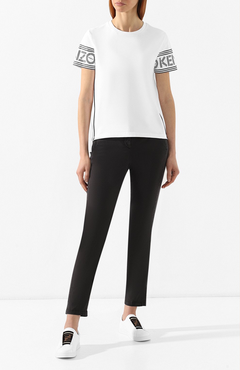 Хлопковая футболка KENZO белого цвета по цене 14550 руб., арт. 2TS783985, фото 2 Хлопковая футболка KENZO, арт. 2TS783985, фото 2