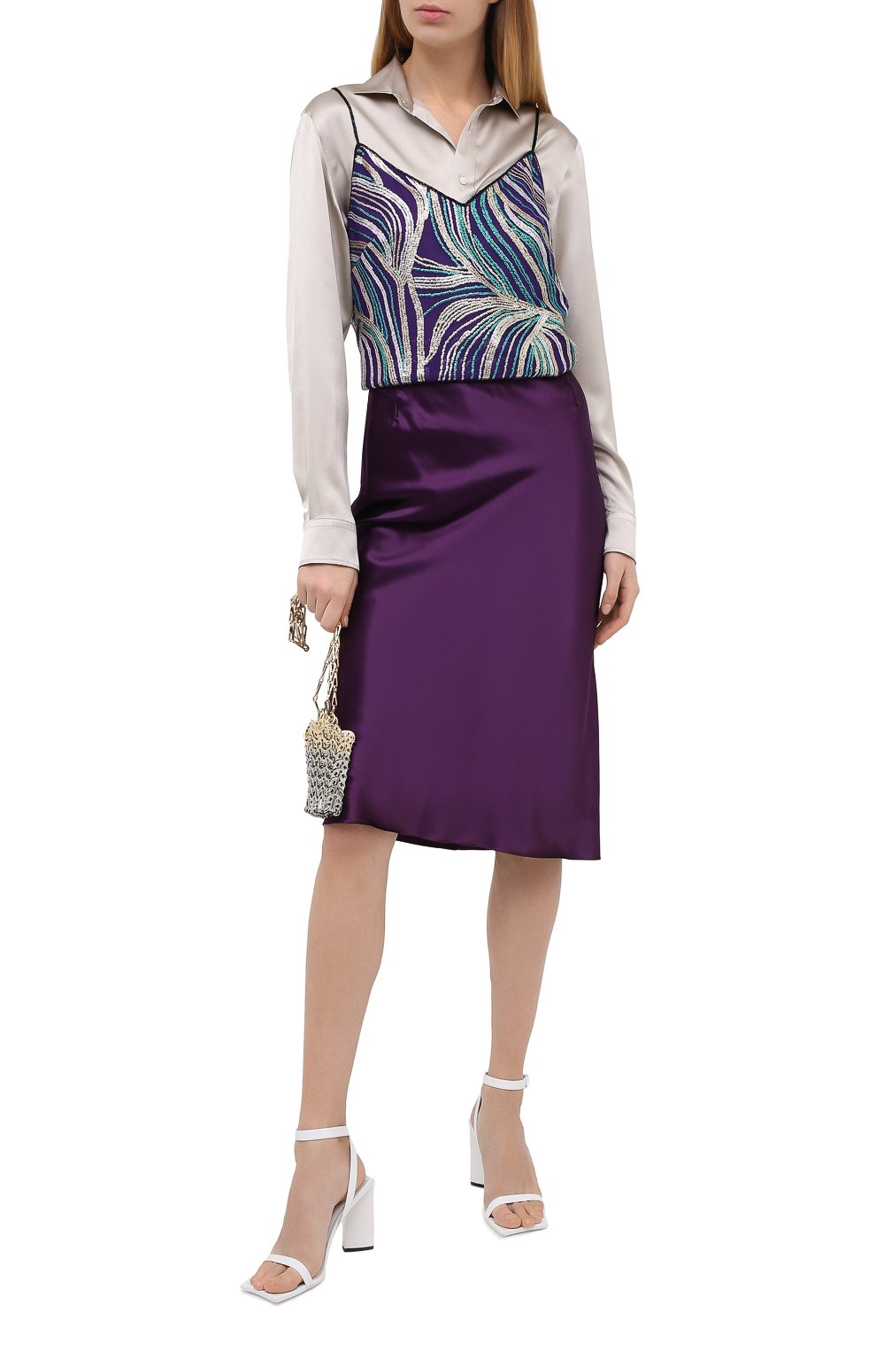 Юбка из вискозы DRIES VAN NOTEN фиолетового цвета по цене 39200 руб., арт. 202-10820-1042, фото 2 Юбка из вискозы DRIES VAN NOTEN, арт. 202-10820-1042, фото 2