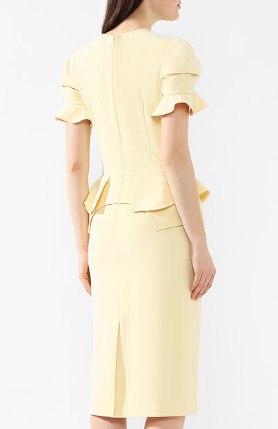 Платье с оборками ALEXANDER MCQUEEN желтого цвета по цене 191000 руб., арт. 570412/QME40, фото 4 Платье с оборками ALEXANDER MCQUEEN, арт. 570412/QME40, фото 4