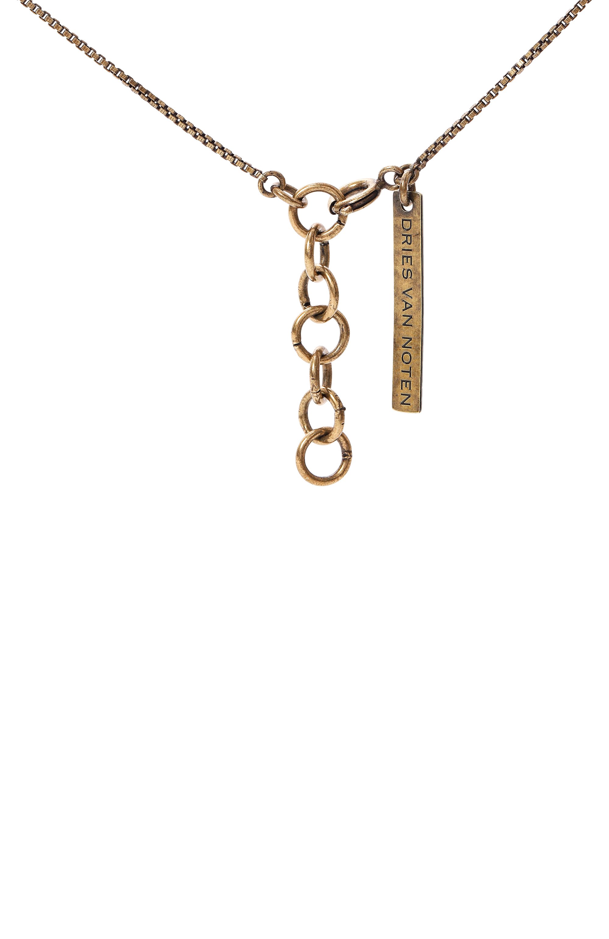 Кулон на цепочке DRIES VAN NOTEN, арт. 242-028218-092/G0LD/TIGER`S EYE, фото 4