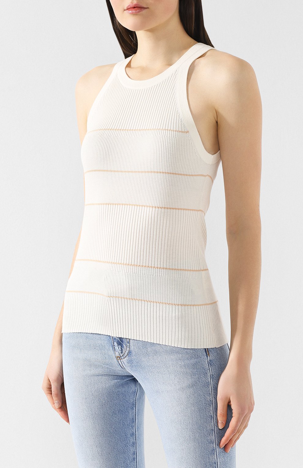 Топ из смеси шелка и кашемира PROENZA SCHOULER белого цвета по цене 37600 руб., арт. R1917174-KS038, фото 3 Топ из смеси шелка и кашемира PROENZA SCHOULER, арт. R1917174-KS038, фото 3