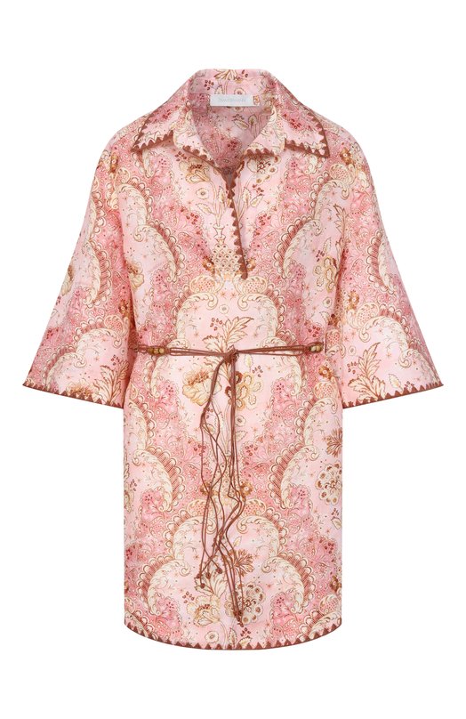 Льняное платье Zimmermann 5810DRS263 Розовый 5810DRS263