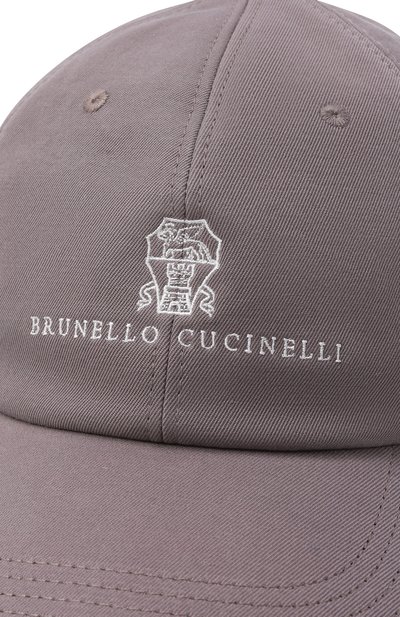 Хлопковая бейсболка BRUNELLO CUCINELLI темно-серого цвета по цене 57100 руб., арт. M252D9850, фото 3 Хлопковая бейсболка BRUNELLO CUCINELLI, арт. M252D9850, фото 3