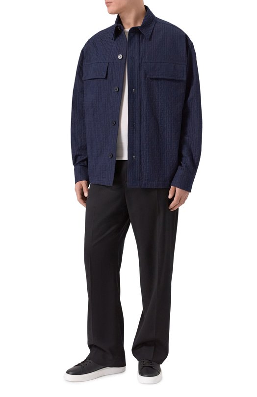 Хлопковая куртка-рубашка Balmain GH1TH881/CG41 Синий  GH1TH881/CG41 Фото 2