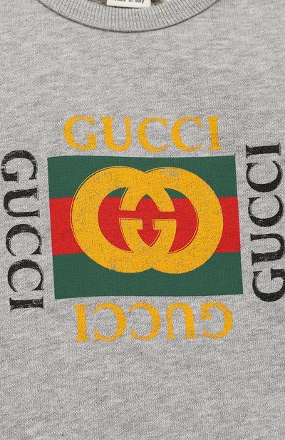 Хлопковый свитшот с логотипом бренда GUCCI, арт. 497819/X9P52, фото 3