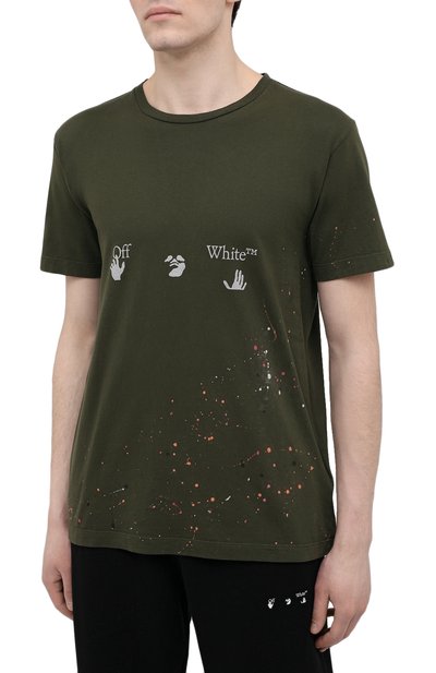 Хлопковая футболка OFF-WHITE, арт. 0MAA027S21JER002, фото 3