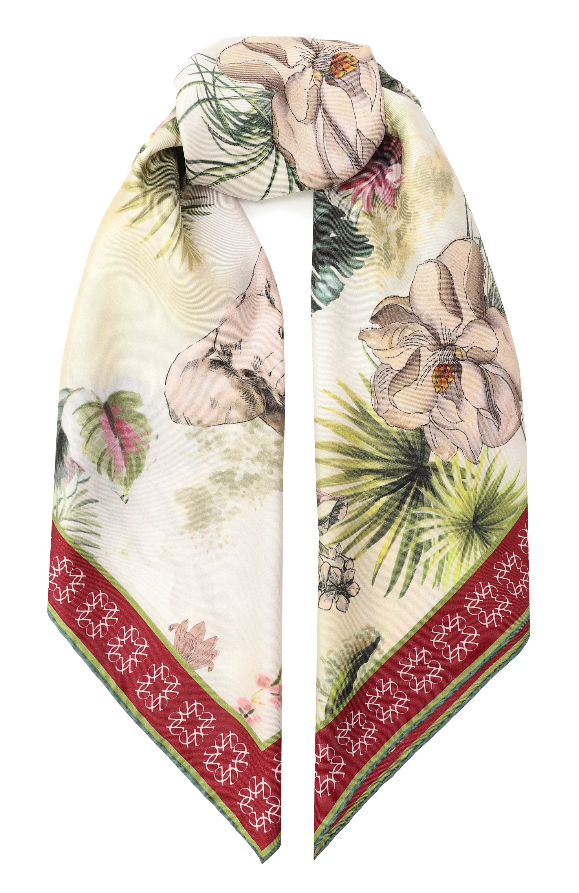 Шелковый платок ELIE SAAB разноцветного цвета по цене 49350 руб., арт. 710008543S25, фото 1 Шелковый платок ELIE SAAB, арт. 710008543S25, фото 1