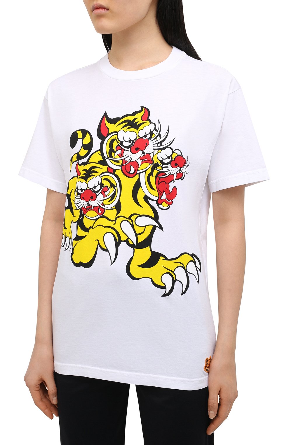 Хлопковая футболка KENZO белого цвета по цене 16050 руб., арт. FB52TS6414SJ, фото 3 Хлопковая футболка KENZO, арт. FB52TS6414SJ, фото 3