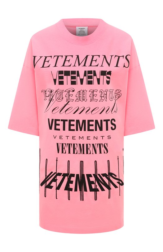 

Хлопковая футболка VETEMENTS, Розовый