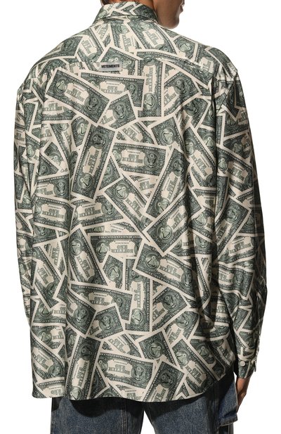 Рубашка из вискозы VETEMENTS зеленого цвета по цене 112500 руб., арт. UA53SH800M 2734/M, фото 4 Рубашка из вискозы VETEMENTS, арт. UA53SH800M 2734/M, фото 4