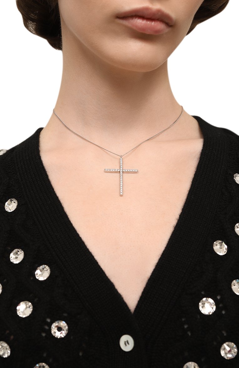 Женская подвеска на цепочке cross LEVASHOVAELAGINA серебряного цвета, арт. cross2/n | Фото 2 (Региональные ограничения белый список (Axapta Mercury): Не проставлено; Нос: Не простав�лено; Материал: Металл)