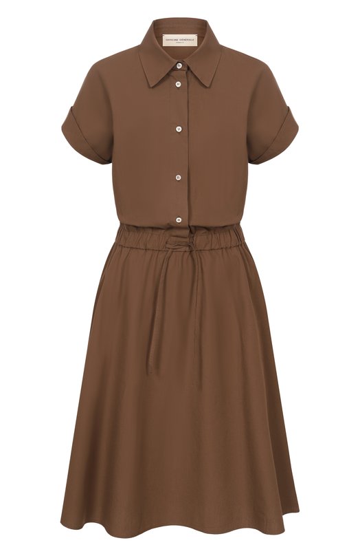 Хлопковое платье Officine Generale S26WDRS102 Коричневый S26WDRS102