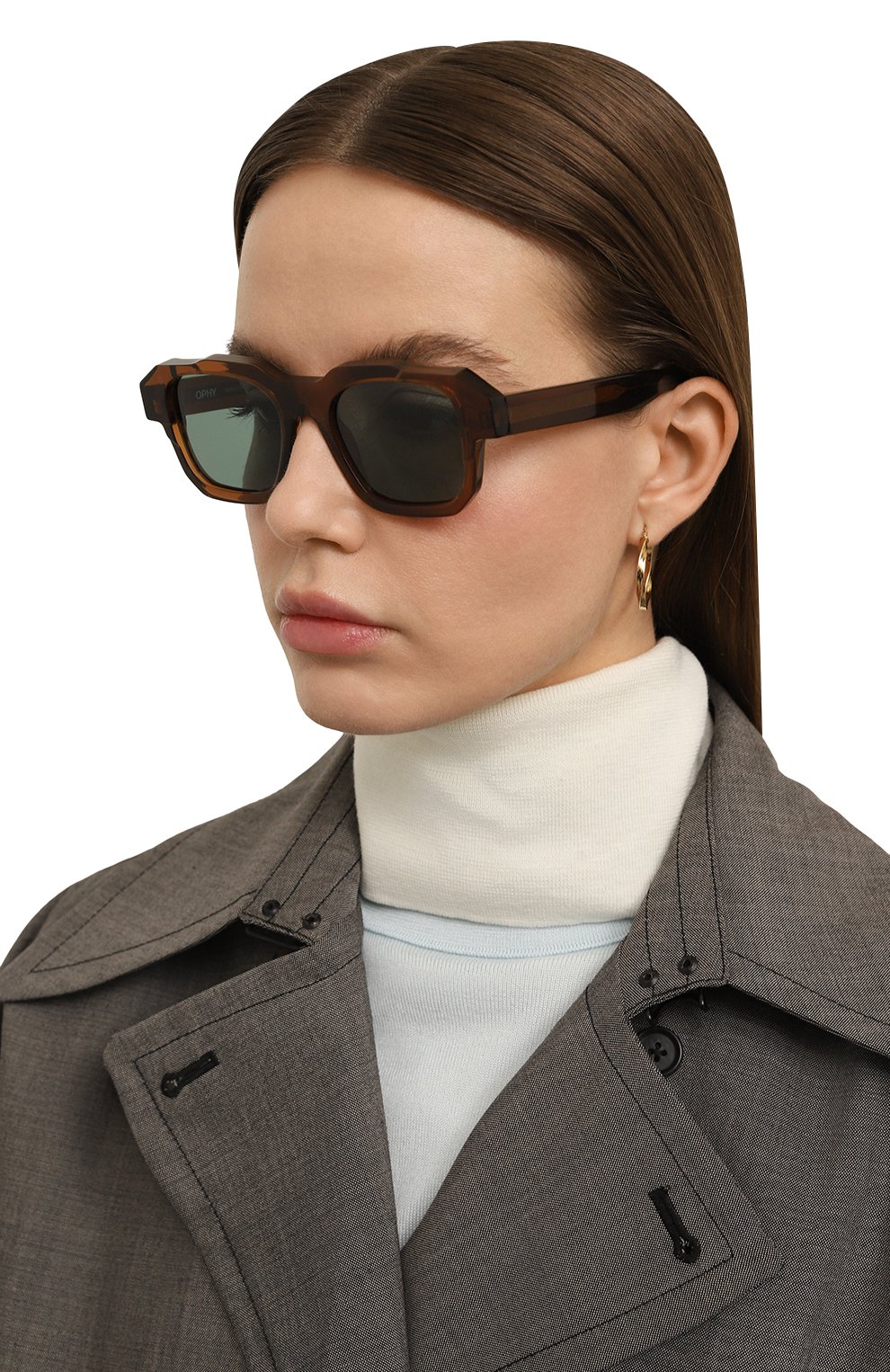 Солнцезащитные очки OPHY коричневого цвета по цене 38300 руб., арт. 0RBIT 18/A, фото 2 Солнцезащитные очки OPHY, арт. 0RBIT 18/A, фото 2