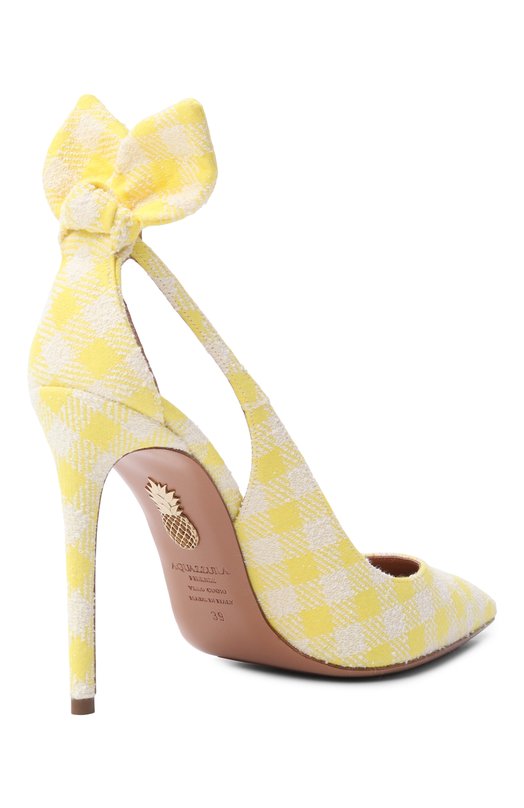 Текстильные туфли Bow Tie 105 Aquazzura DENHIGP0-PJQ-DIS Жёлтый  DENHIGP0-PJQ-DIS Фото 5