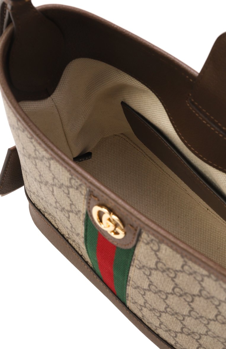 Женская сумка ophidia small GUCCI бежевого цвета, арт. 781402/96IWG | Фото 5 (Материал: Экокожа, Текстиль; Размер: small)