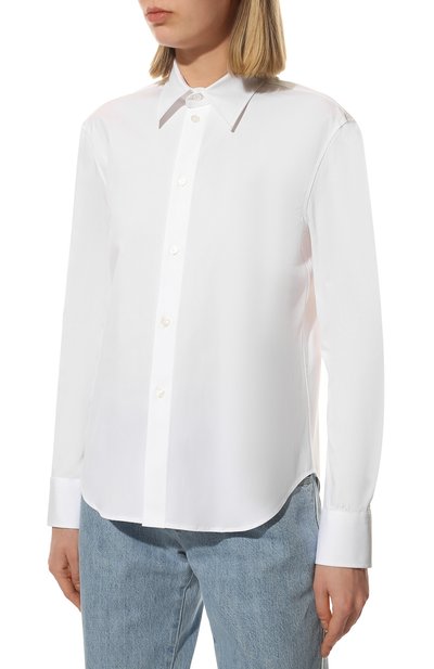 Хлопковая рубашка BOTTEGA VENETA белого цвета по цене 54200 руб., арт. 679297/VKIX0, фото 3 Хлопковая рубашка BOTTEGA VENETA, арт. 679297/VKIX0, фото 3