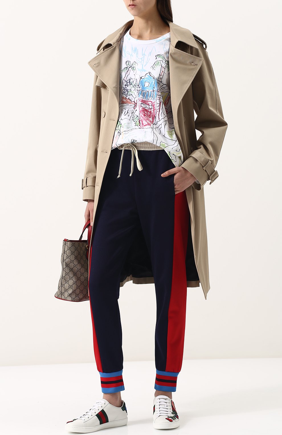 Кожаные кеды ace с вышивкой GUCCI, арт. 431917/A38G0, фото 2