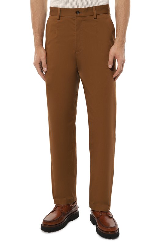 Хлопковые брюки Dolce & Gabbana GV5ZHT/FUFML Коричневый  GV5ZHT/FUFML Фото 3