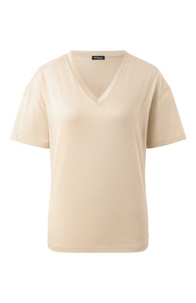 Женская футболка из шелка и хлопка KITON, арт. D59420K0925F06