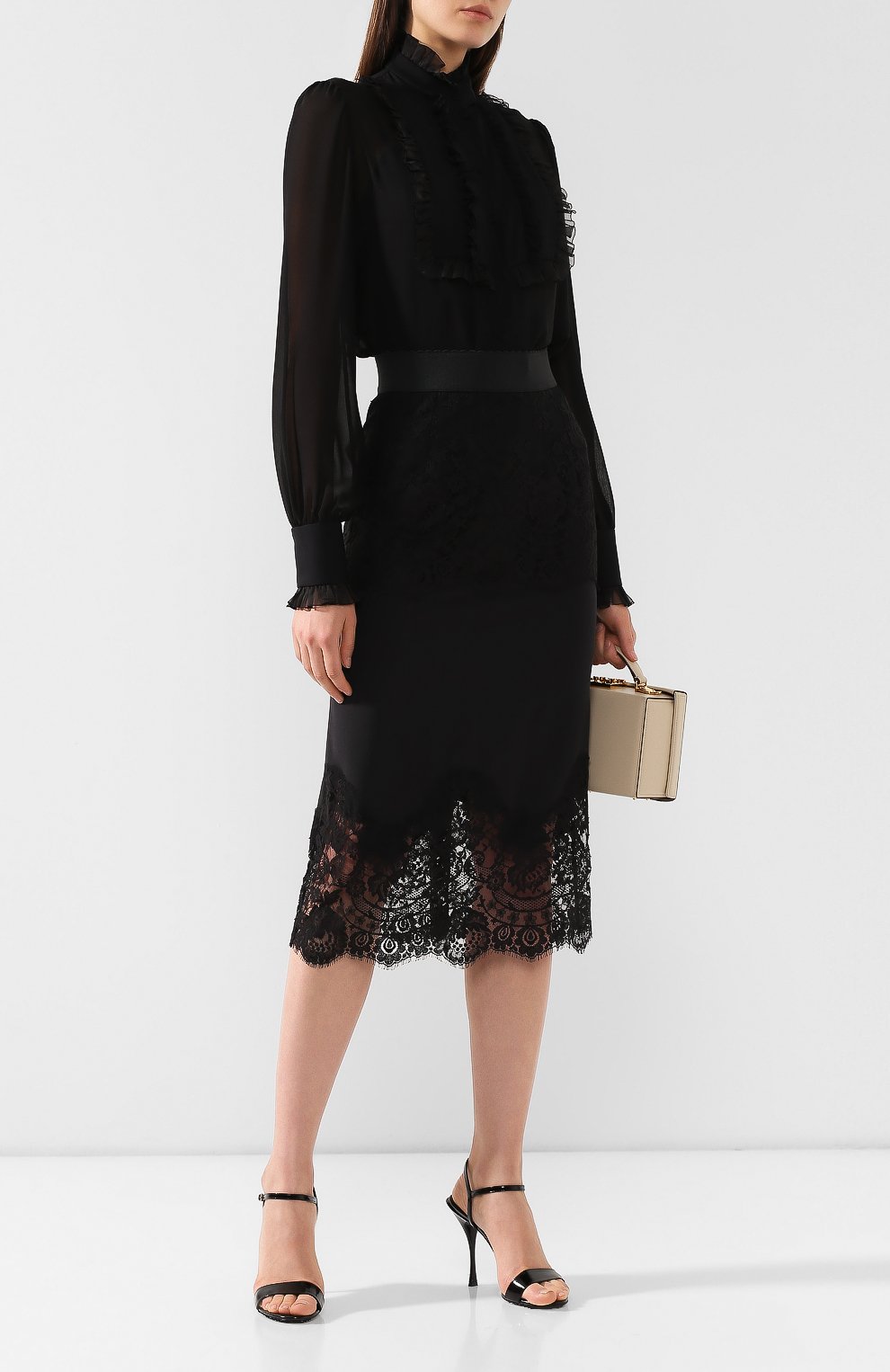 Юбка из смеси шелка и хлопка DOLCE & GABBANA, арт. F4B02T/FU1KA, фото 2