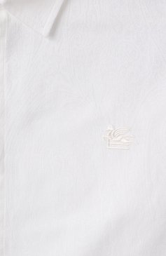 Детская хлопковая рубашка ETRO белого цвета, арт. GW5P10 | Фото 3 (Рукава: Длинные; Драгоценные камни: Проставлено; Материал сплава: Проставлено; Мальчики-школьная форма: Рубашки; Стили: Классический; Материал внешний: Хлопок; Ростовка одежда: 6 лет | 116 см, 16 лет | 164 см, 13 - 15 лет | 158 см, 8 лет | 128 см, 12 лет | 152 см, 10 - 11 лет | 140 - 146см)