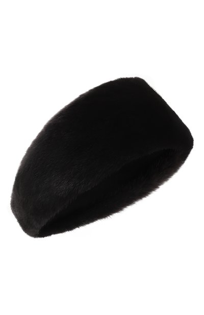 Женская меховая повязка на голову из норки MVST, арт. MH-06 MINK BLACK
