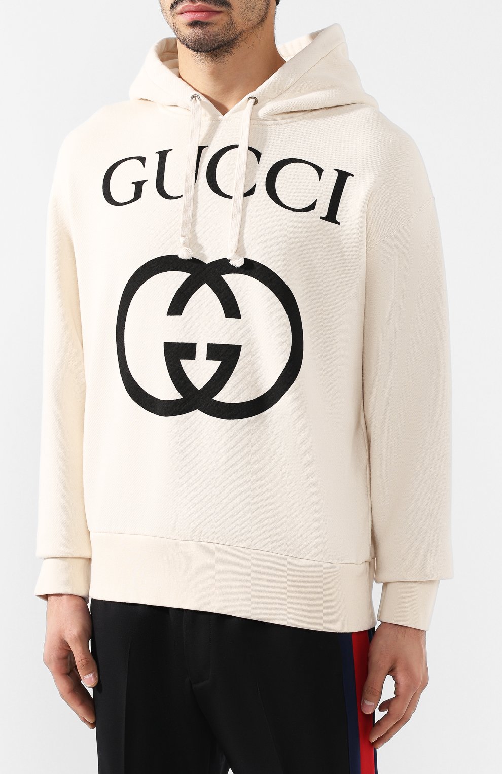 Хлопковое худи GUCCI кремового цвета по цене 132480 руб., арт. 475374/X3Q25, фото 3 Хлопковое худи GUCCI, арт. 475374/X3Q25, фото 3