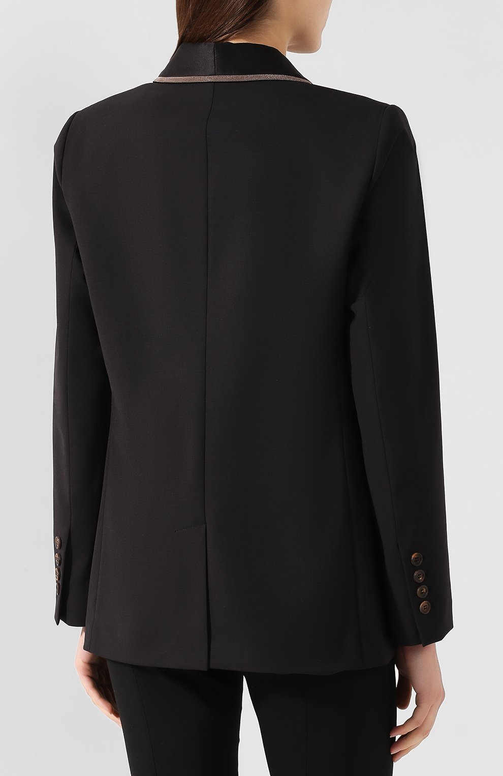 Шерстяной жакет BRUNELLO CUCINELLI черного цвета по цене 299500 руб., арт. M0W078474, фото 4 Шерстяной жакет BRUNELLO CUCINELLI, арт. M0W078474, фото 4