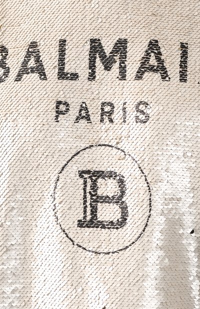 Топ с пайетками BALMAIN черно-белого цвета по цене 106500 руб., арт. TF11351/J037, фото 5 Топ с пайетками BALMAIN, арт. TF11351/J037, фото 5