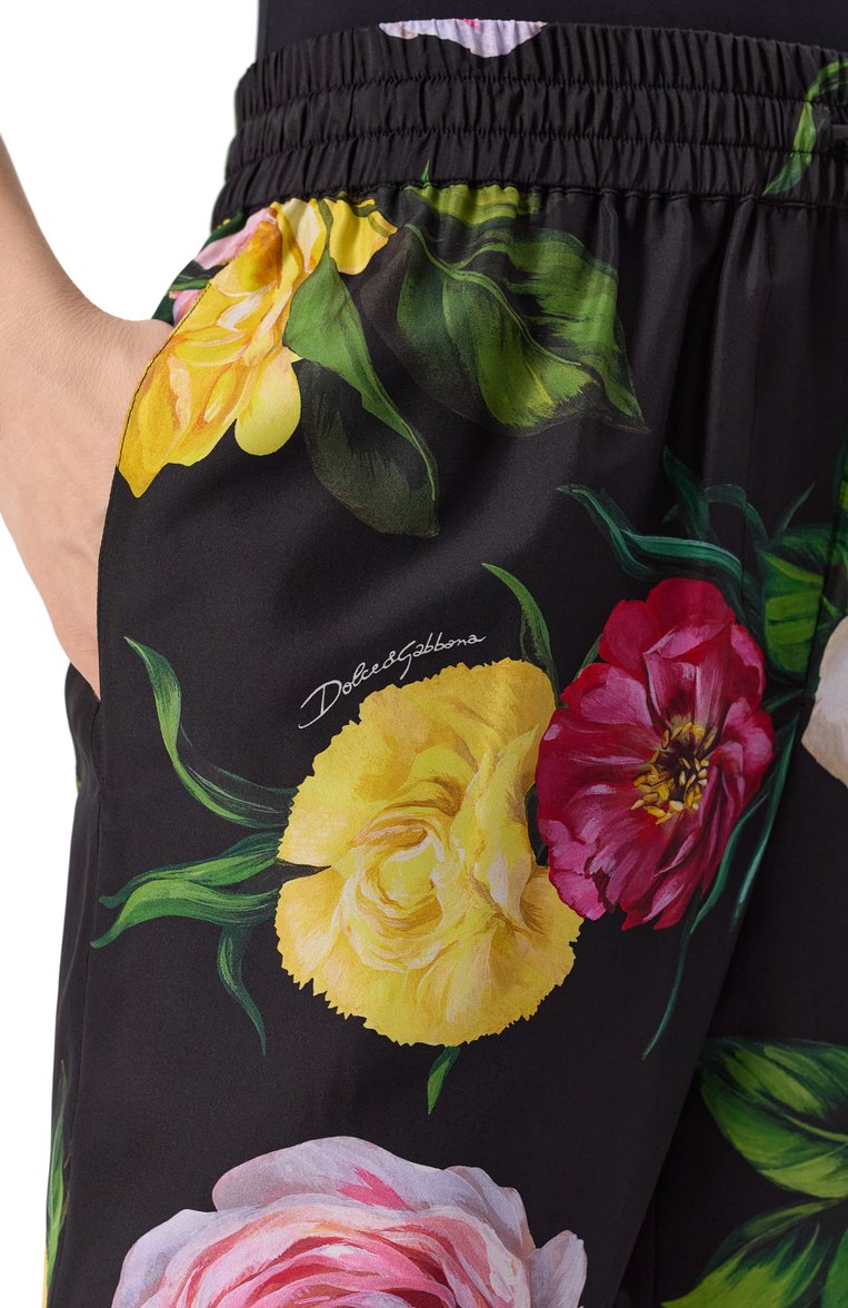 Женские шелковые брюки DOLCE & GABBANA разноцветного цвета, арт. FTC11T/IS1XJ | Фото 5 (Нос: Не проставлено; Материал внешний: Шелк; Автоматизация состава: Проставлено; Размерность: Идёт в размер; Re-sync: On)