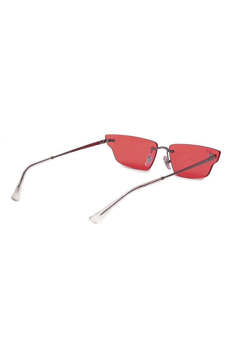 Женские солнцезащитные очки RAY-BAN красного цвета, арт. 3731-004/84 | Фото 4 (Нос: Не проставлено; Региональные ограничения белый список (Axapta Mercury): Не проставлено; Тип очков: С/з; Материал: Металл; Очки форма: Безоправные; Оптика Гендер: оптика-женское)