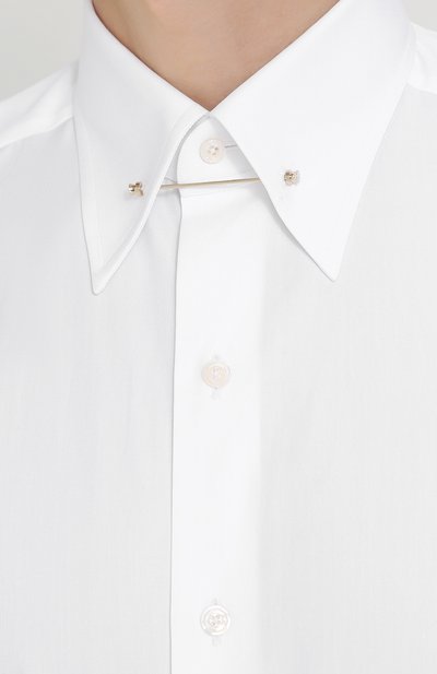 Хлопковая сорочка с булавкой на воротнике TOM FORD, арт. 2FT000/94S3JA, фото 5