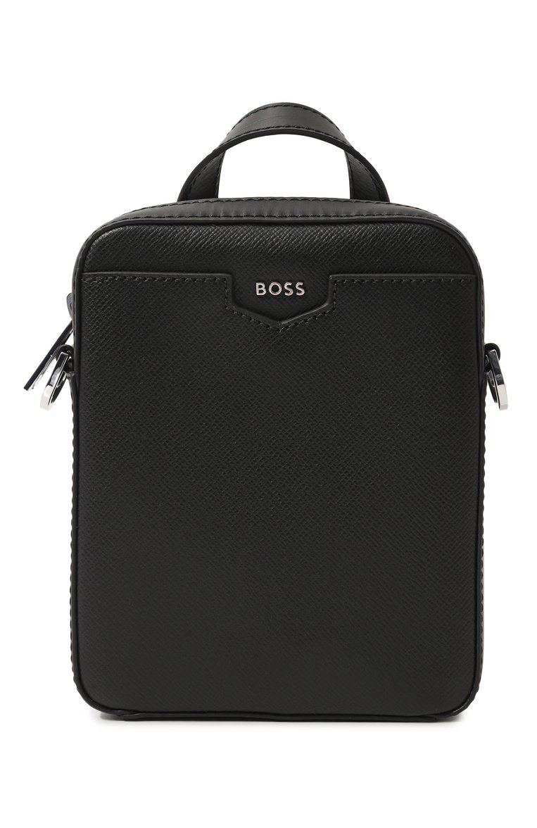 Мужская сумка BOSS черного цвета, арт. 50512087 | Фото 1 (Размер: mini; Материал: Натуральная кожа; Ремень/цепочка: На ремешке)