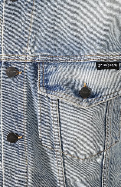 Джинсовая куртка PALM ANGELS голубого цвета по цене 68950 руб., арт. PWYE003S20DEN0014001, фото 5 Джинсовая куртка PALM ANGELS, арт. PWYE003S20DEN0014001, фото 5