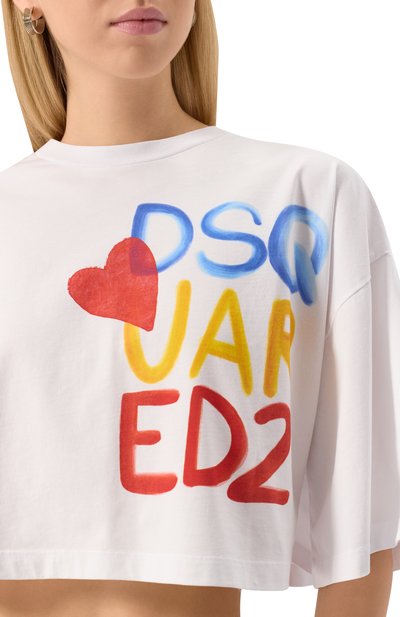 Хлопковая футболка DSQUARED2, арт. S73GC0294/D20020, фото 5
