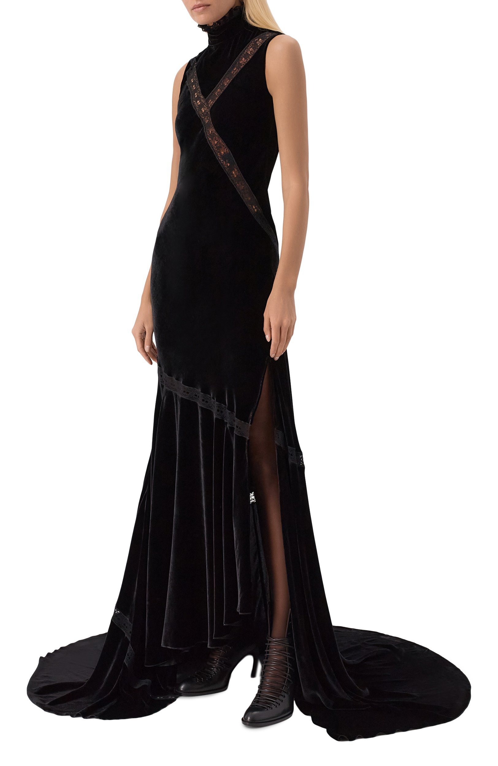 Бархатное платье ANN DEMEULEMEESTER черного цвета по цене 241500 руб., арт. B0014501/FA762, фото 2 Бархатное платье ANN DEMEULEMEESTER, арт. B0014501/FA762, фото 2