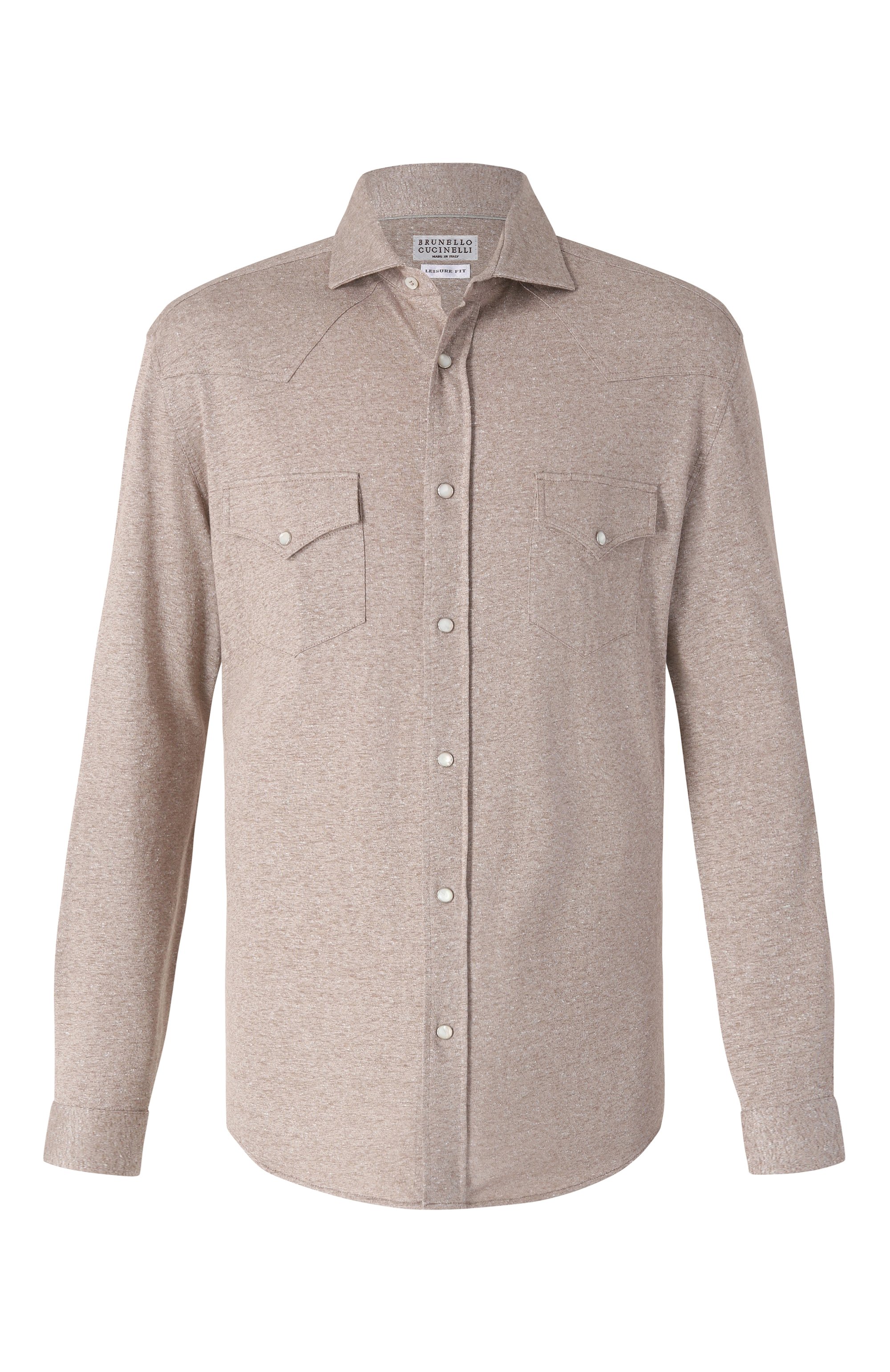 Рубашка изо льна и хлопка BRUNELLO CUCINELLI, арт. MW8356666, фото 1