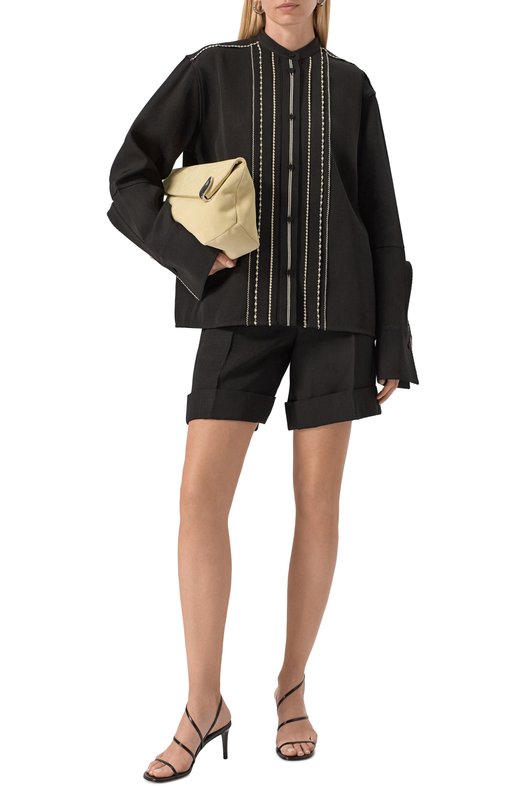 Рубашка из вискозы и шелка Jil Sander J02DL0231-J65005 Чёрный  J02DL0231-J65005 Фото 2