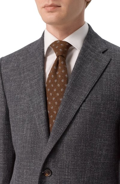 Галстук из шерсти и шелка CORNELIANI коричневого цвета по цене 23600 руб., арт. 28U302/2A20328, фото 2 Галстук из шерсти и шелка CORNELIANI, арт. 28U302/2A20328, фото 2