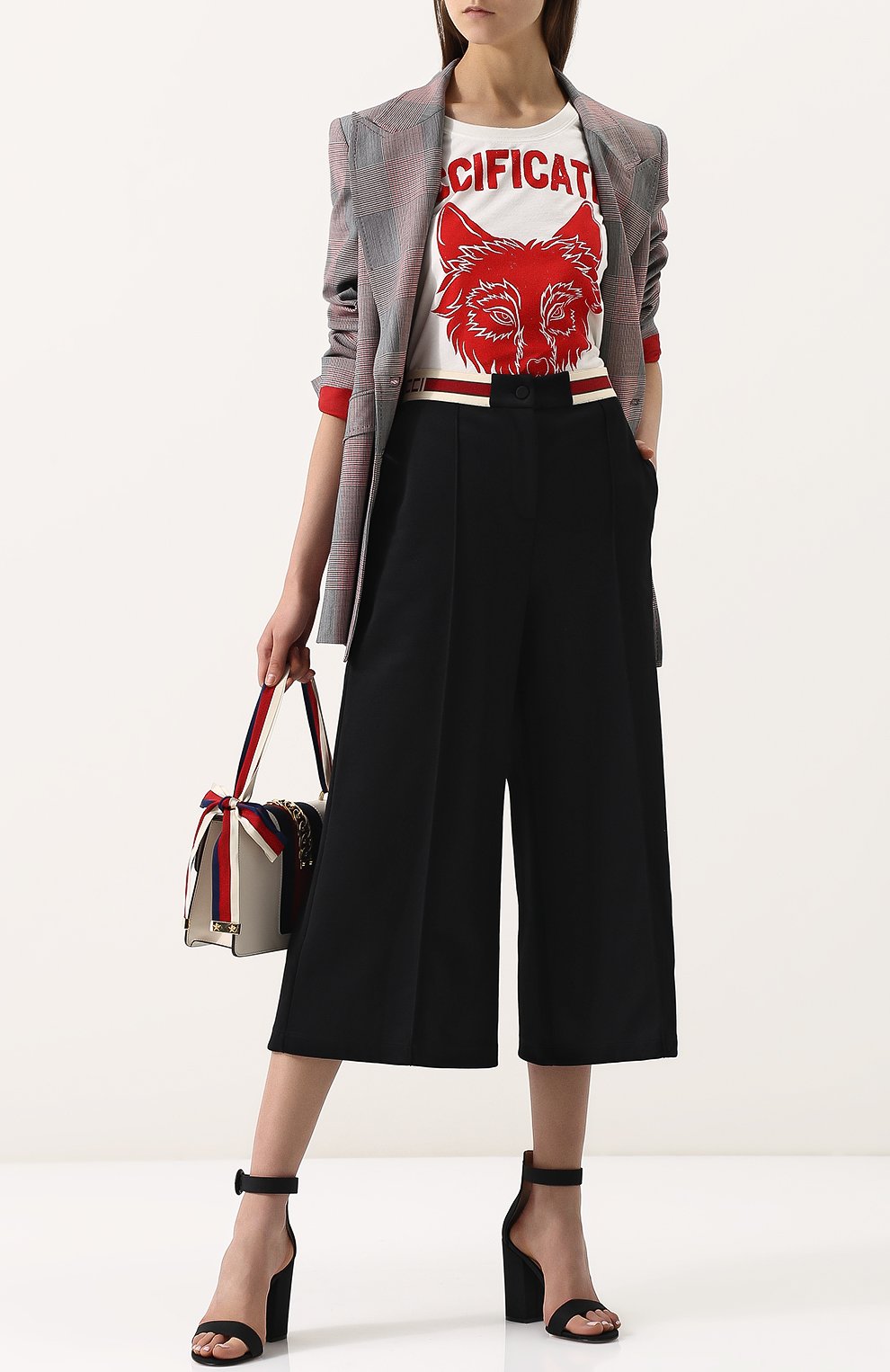 Укороченные брюки с контрастным поясом GUCCI, арт. 502295/X9N69, фото 2