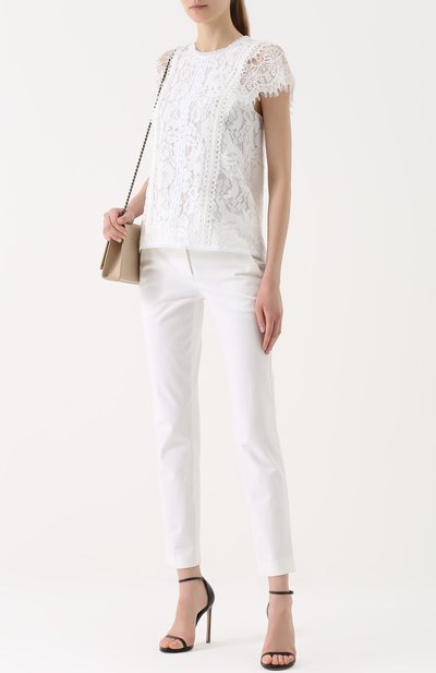 Кружевной топ прямого кроя с коротким рукавом BURBERRY, арт. 4048158, фото 2