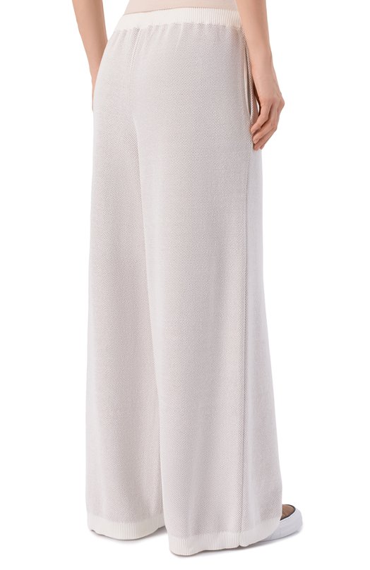 Хлопковые брюки Brunello Cucinelli M19255879 Кремовый  M19255879 Фото 4
