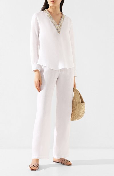 Льняная блузка 120% LINO, арт. R0W1357/B317/002, фото 2