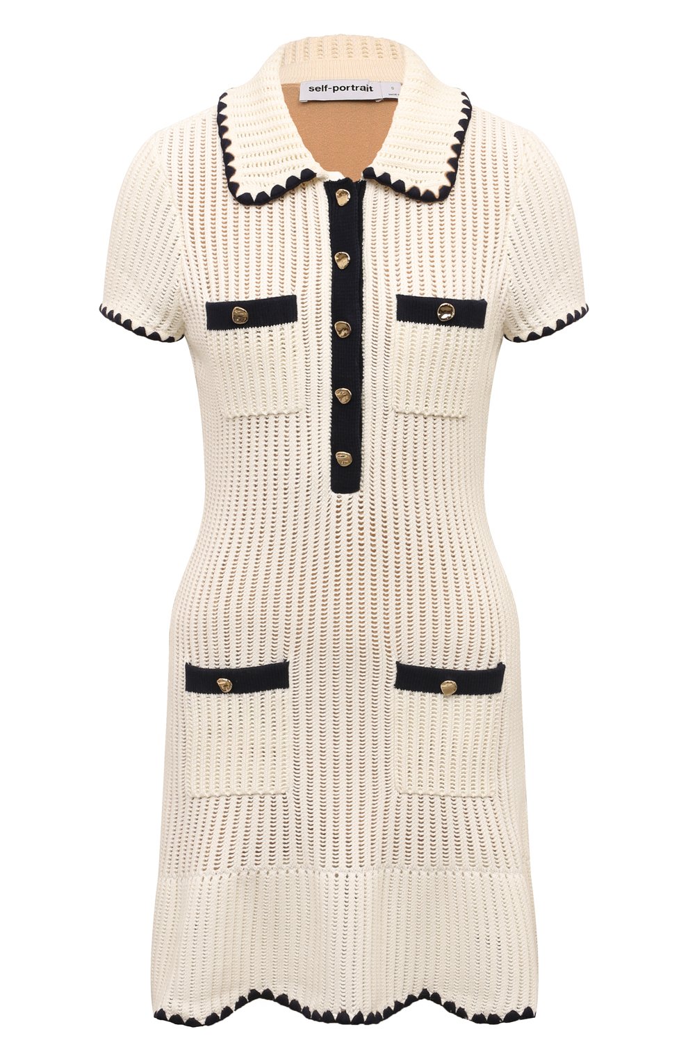 Платье из хлопка и вискозы SELF-PORTRAIT, арт. PF24-136S-C, фото 1